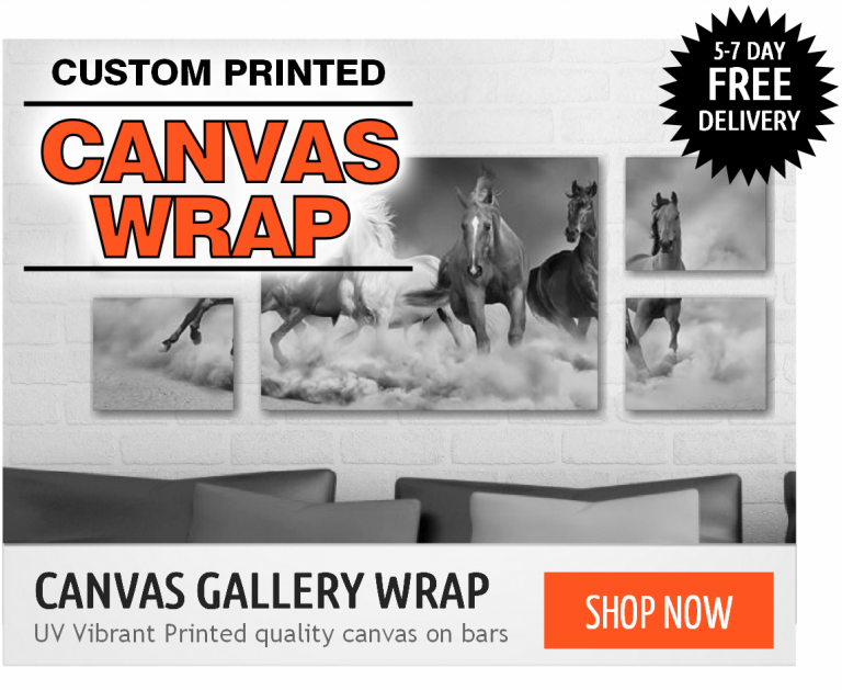 Next-Day-Signs.com Custom printed high quality canvas printing on stretcher bar frame with free delivery